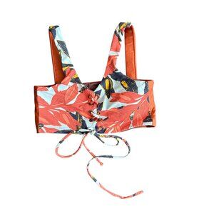 Maagi Tropical Print Lace-Up Bikini Top Size S